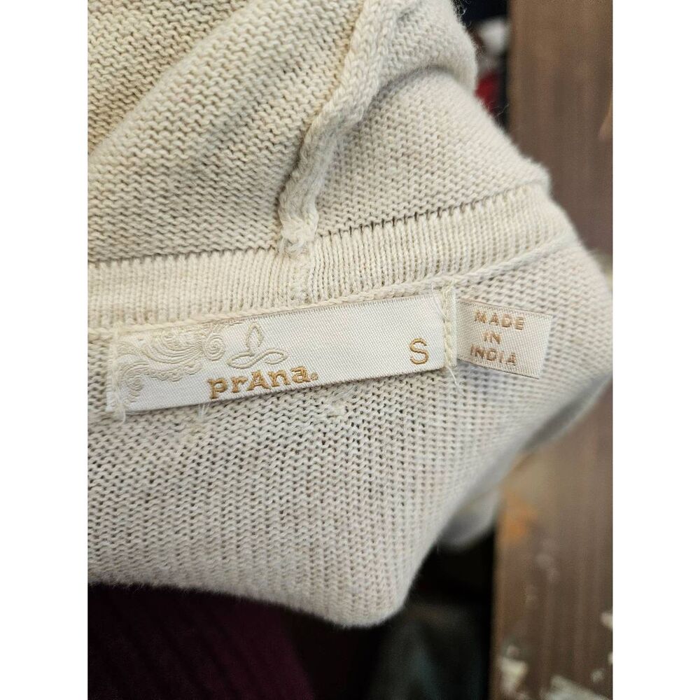 PrAna Cream Cardigan Sweater Womens Size Small Open Drape - Picture 6 of 8